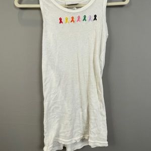 White Embroidered Tank Top